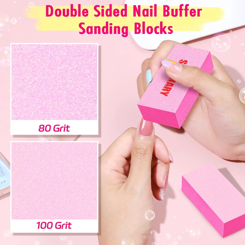 Nail Files and Buffers, Professional Manicure Tools Kit, 100/180 Grit