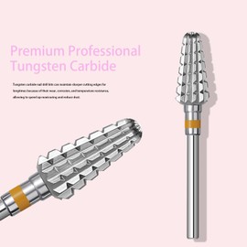 ERUIKA Tungsten Carbide Tornado Nail Drill Bits,3/32'' Two Way Safety Use Efile Multi-function Bits,Suitable Fast Remove for Acrylic Gels Manicure Pedicure Rotary Tools (Silver, Double Coarse - 2XC)