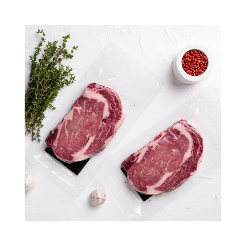 Grumpy Butcher Large Ribeye Steaks, 4 Pack (12 oz each)