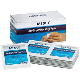 Alcohol Prep Pads, Sterile, Medium, 2-Ply Cotton Gauze - Individually Wrapped (400 Count)