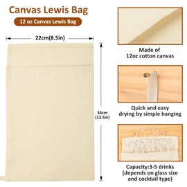 Lewis Ice Bag and Mallet, Ice Crushers for Home Use, Ice Crushing Bag for Bartender Kit Set & Bar Tools Kitchen Accessory