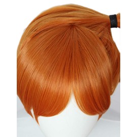 Codeven Short Wigs Halloween Costume Cosplay Party Orange Misty Wig for Women