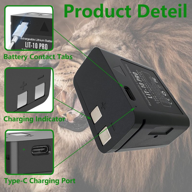 Anepoch 2-Pack LIT-10 Pro Upgrade 10500mAh Rechargeable Lithium Battery Compatible