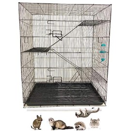 Large 4/5-Levels Ferret Chinchilla Hamster Suger Glider Gerbil Rats Mouse Mice Guinea Pig Rodent Degu Dagus Squirrel Small Animal Critter Cage, Tight 3/8-Inch Bar Spacing (Black 36")
