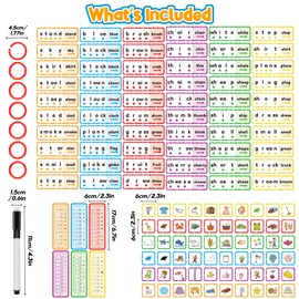 HugHush Blends & Digraphs Cards,Phonics Games,Learn to Read,Speech Therapy Toys for Toddlers Kids,Sight Word Games Spelling Reading Learning,Kindergarten Preschool Learning Activities,Educational Toy