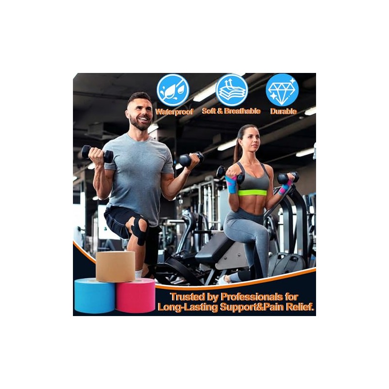 ATETEO Unisex Kinesiology Tape, E- Pink, S 5mX2.5cm UK