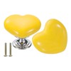 sourcing map 2 Packs Ceramic Drawer Knobs, Heart-Shaped Dresser Pulls,