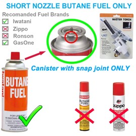 Blow Torch Kitchen Butane Lighter - Culinary Torch Chef Cooking Torch Professional Adjustable Flame with 360 Degree Inverted for Creme, Brulee, BBQ, Baking, Jewelry by TENGYES (Butane Not Included)