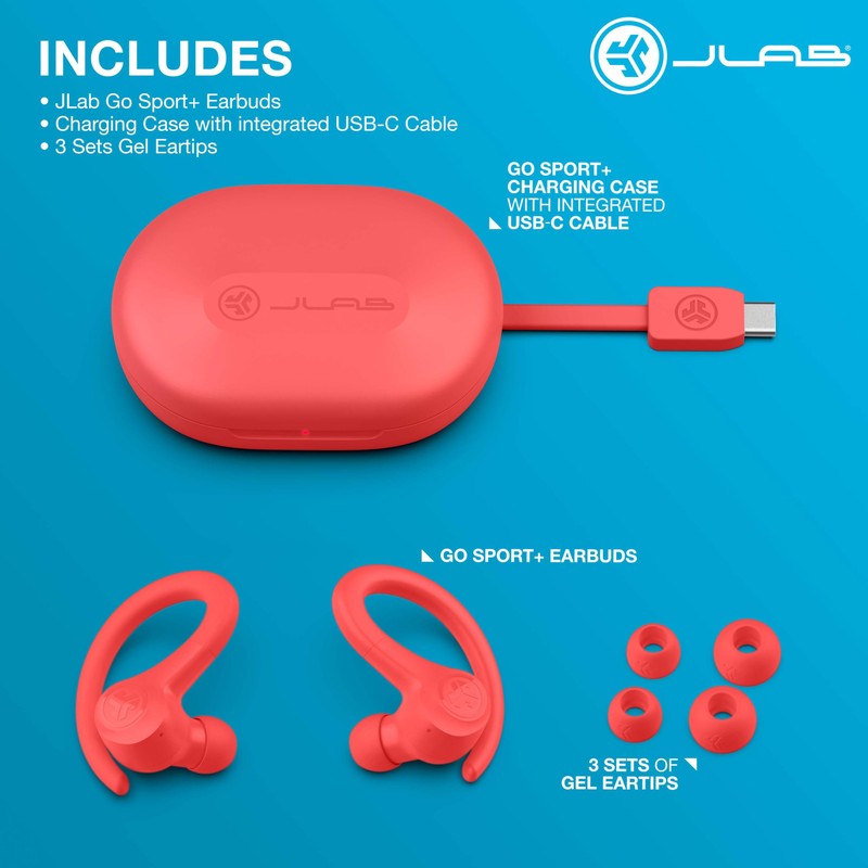 JLab Go Air Sport+ Wireless Workout Earbuds Featuring C3 Clear