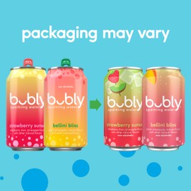 bubly Sparkling Water, Strawberry Sunset, Zero Sugar & Zero Calories, 12 Fl Oz Cans (Pack of 8)