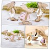 Ipetboom 3pcs Wooden Easter Bunny Decorations Cartoon Style Rustic Rabbit