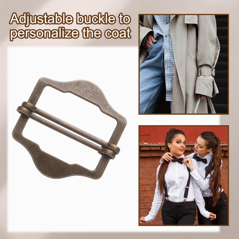 sourcing map 10Pcs Adjustable Slide Buckle, 1-3/8"(35mm) Metal Strap Buckle
