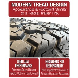 eCustomrim 2-Pack Trailer Tires Rims ST175/80D13 B78-13 Load Range C 5 Lug 13" White Spoke Wheel - 2 Year Warranty w/Free Roadside