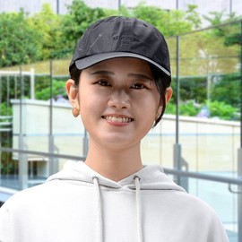 Champion 381-4231 Women's Men's Cap, Embroidered Logo, Full Pattern, Breathable, UV Protection, Unisex, Fashionable, Black