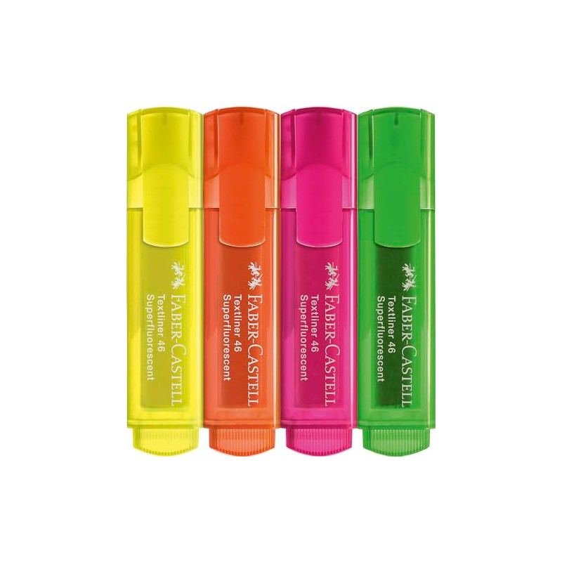 FABER-CASTELL 205211 Highlighter Set 46, Pastel and Neon, 8 Markers