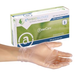 AmerCare C2 Gen 1.0 Hybrid Powder Free Gloves, Small, Case of 1000