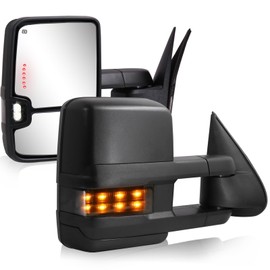 Towing Mirrors for 1999-2002 Chevy Silverado GMC Sierra 1500 Tow Mirrors, 2000-2002 Suburban Tahoe Sierra Yukon 1500 2500 with Power Heated Arrow Turn Signal Light Backup Light Extendable Pair Set