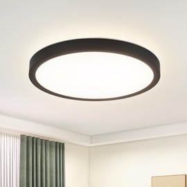 ZMH Ceiling Light LED Ceiling Light Bathroom Lamp Flat 15 W Kitchen Lamp Black Hallway Lamp 4000 K Kitchen Ceiling Lighting Round Bathroom Lamp Ceiling Diameter 18 cm for Hallway Bathroom Bedroom