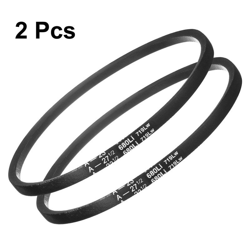 sourcing map 2pcs A27 1/2 Wrapped Rubber Belt, A-Section V