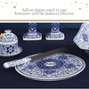 Spode Judaica Round Challah Tray, Traditional Blue & White Floral