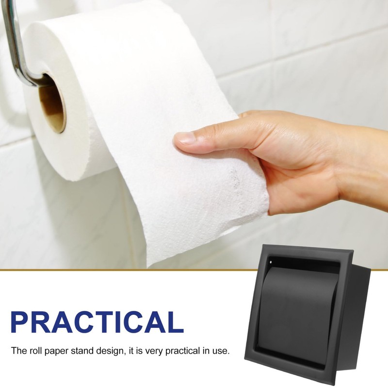 Uonlytech Stainless Steel Toilet Paper Holder Embedded Roll Tissue Rack