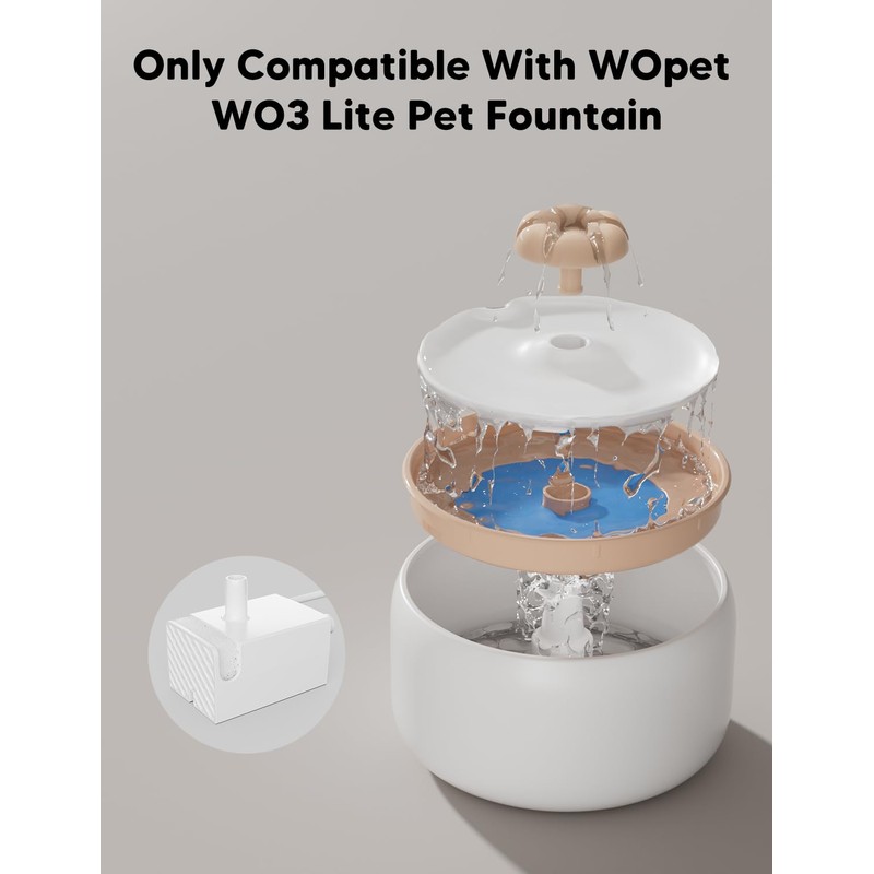 WOPET Cat Water Fountain Pump for W03 Lite Cat Fountain,