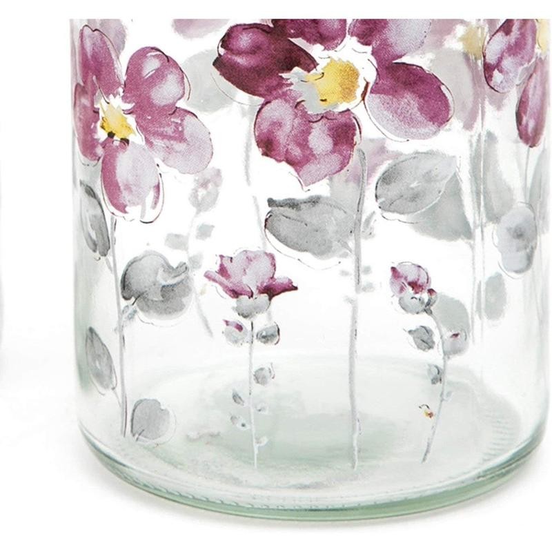 17oz Flower Glass Soap Dispenser Bottle with Plastic Pump Room