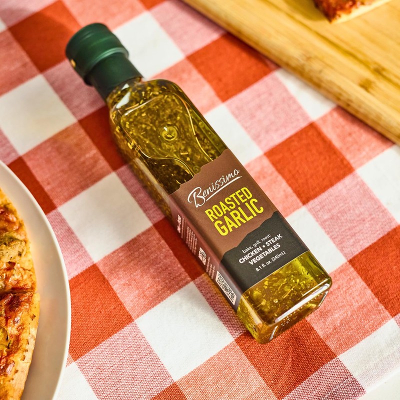 Benissimo Roasted Garlic Herb Infused Oil, All Natural Gourmet Cooking