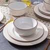 GBHOME Ceramic Dinnerware Sets,18 pcs Embossed Elegant Stoneware Plates and