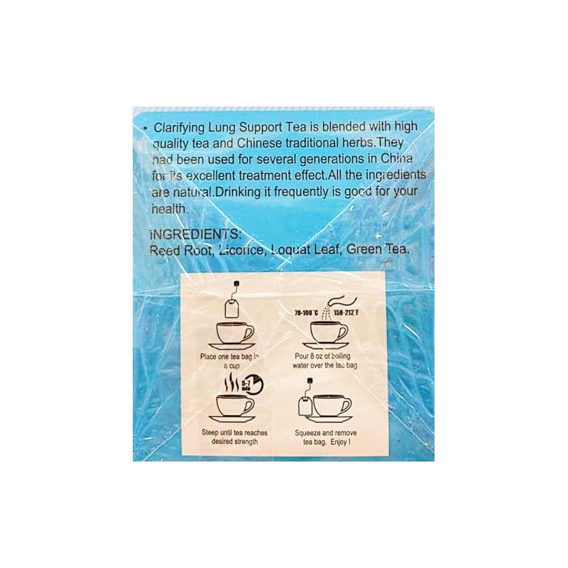 Clarifying Lung Support Tea, Natural Herbal Blend, (16 Tea Bags,
