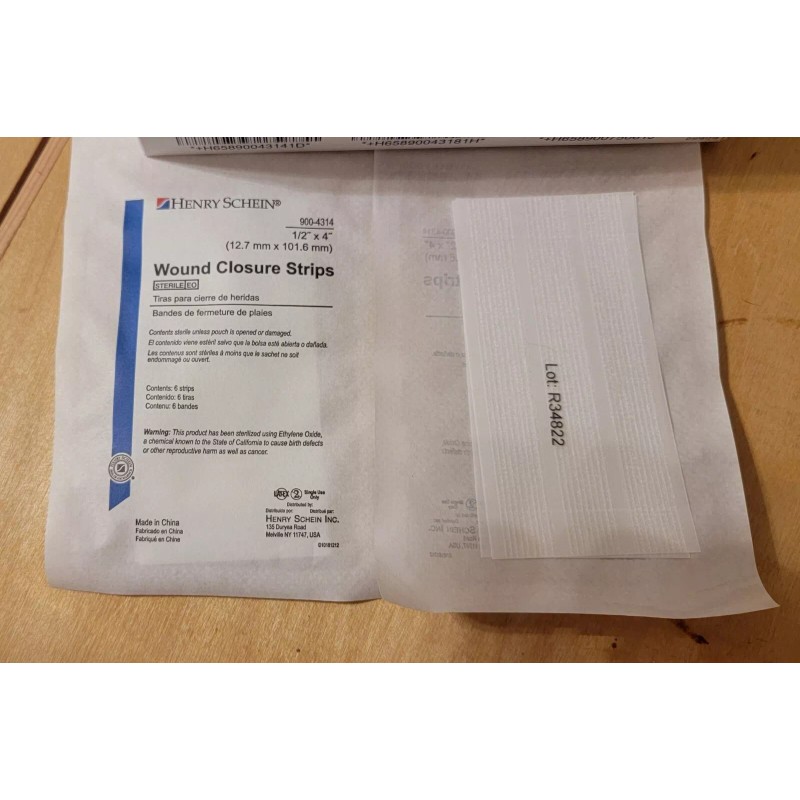 Henry Schein Wound CLOSURE strips 1/2 X 4 Inch. Quantity