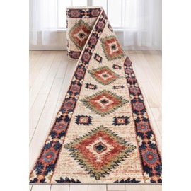 Well Woven Custom Size Hallway Stair Runner - Choose Your Length - Lizette Ivory Traditional Medallion 26 Inches Wide x 8 Feet Long Runner (26" x 8' Runner) Carpet