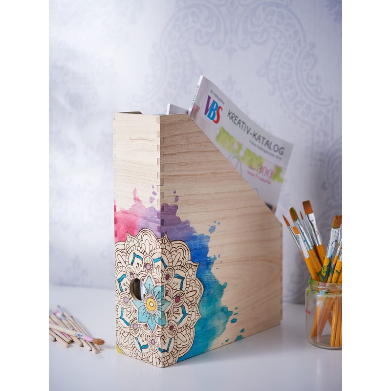 VBS Magazine Rack 25 x 9 x 32 cm Wooden