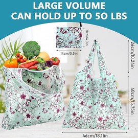 24 Pack Reusable Grocery Bags, Polyester Shopping Bags for Groceries, Multi Styles Foldable Tote Bags Bulk, Machine Washable Storage Pouch Gift Bag Great for Daily Use, Travel, Sport, Promotion