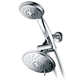HotelSpa - Shower Heads with Handheld Spray - High Pressure Shower Head - 6 Inch Showerhead, 4 Inch Handheld Shower Head - 2-in-1, 30-Setting Shower Heads, 5-to-7 Foot Shower Hose, Showerspa (Chrome)