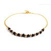 Anklet Black Onyx Gemstone Ankle Bracelet Gold Plated Chain Size