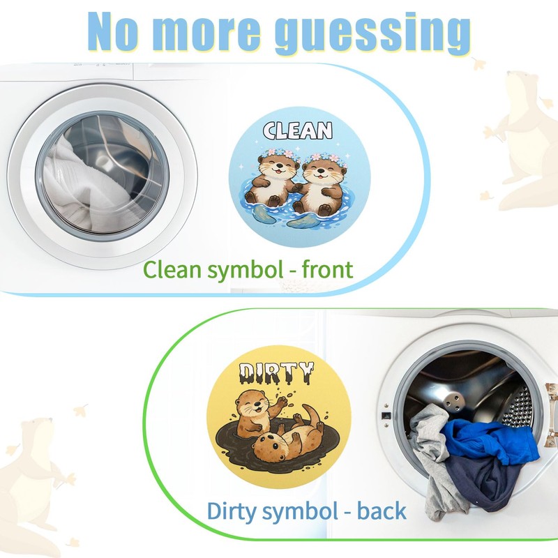 Dishwasher Magnet Clean Dirty Sign, Funny Double Sided Reversible Flip