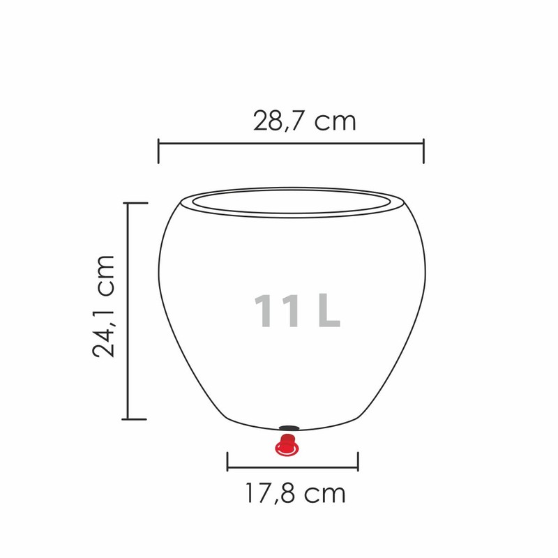 Scheurich Planter, Black Granit, Ø 30 cm, Höhe 24 cm