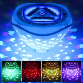 Floating Pool Light LED Fish Pattern Projection Lamp IP67 Waterproof Bathtub Lights with 4 Color Lights 6 Light Modes for Bathroom, Pool, Fountain, Pond, Party