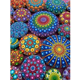 TRAYIDERR DIY 5D Mandala Pattern Diamond Painting Kits for Adults Full Round Drill Mandala Diamond Art Painting Gem Art Craft for Home Wall Decor Gift 12 x 16 inch