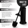 Splash Home Kolva Stainless Steel Toilet Brush with Holder, Bowl