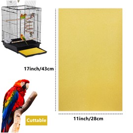 Acsist 30PCS Gravel Paper for Bird Cage, 17 x 11 inch Cuttable Sea Sand Paper Liners, Calcium Sandpaper for Hard-Billed Birds, Bird Cage Liners for Parrots,Cockatiels & All Your Feathered Friends