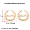 JczR.Y Men Chunky Gold Hoop Earrings Bamboo Joint Hoop Earrings