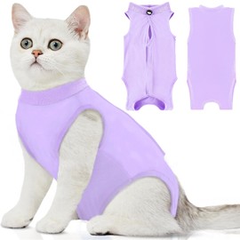 TIAGOBOO cat Recovery Suit Soft Cat Surgery Recovery Suit Female Cat Onesie for Cats After Surgery,Cone E-Collar Alternative Anti-Licking Protective Outfit Pet Surgical Recovery Pajama Suit