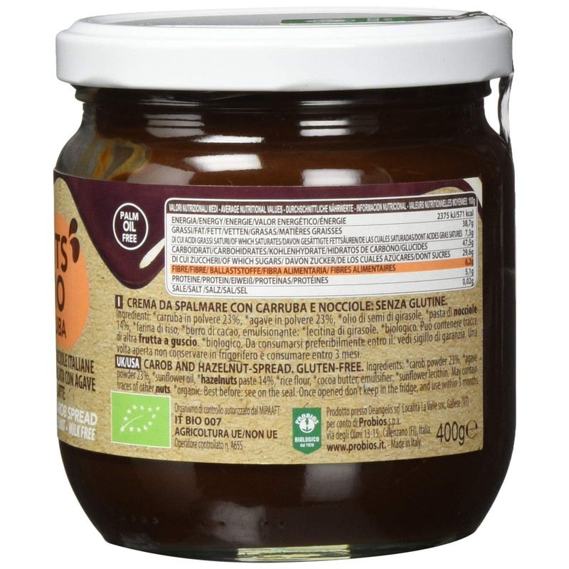 Probios Nuts Bio alla Carruba, senza Latte - 1 Pezzo