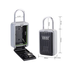 Spotact Wall Mount Key Lock Box Combination Key Padlock Aluminium Alloy Safe Storage Box Portable Password Lock with Sliding Cover for Home Garage Office School