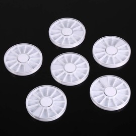 Rhinestone Box Bead Container - 6Pcs/Set 12 Compartments Nail Art Decoration Gem Rhinestone Empty Wheel Box Storage Container, for Storing a Variety of Nail Art Decorations