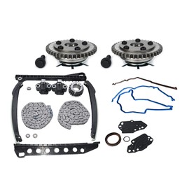 GELUOXI Variable Camshaft Timing Chain Kit with Phasers,Tensioners, Guides, Chains, Gaskets Replacement for Ford Expedition F150 F250 F350 Super Duty Lincoln Mark LT Navigator 5.4L 3V Triton 9-0391SB