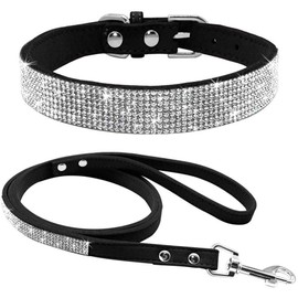 ETOPARS Microfiber Pet Dog Collar Leashes Set, Reflective Dog Collar, Double-Layer Soft Leather Pet Leash, Cat Dog Collar Leash Set, Pet Collar Leash for Small & Medium Dogs