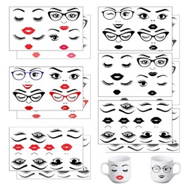 12 Pcs Face Stickers, Face Stickers for Flower Pots, Face Decals for Holiday Party Supplies DIY Crafts Flower Pots Decoration